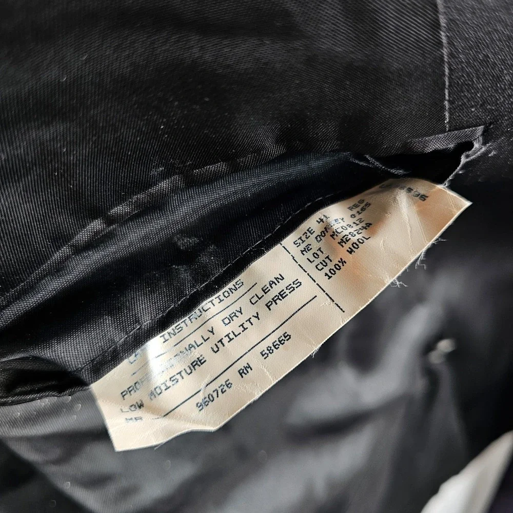 Vtg Nordstrom Tuxedo Suit Double Breasted 41R Pants 34x33 Satin Stripe USA Wool